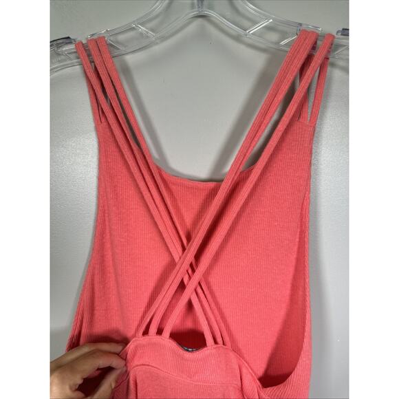 Free People FP Beach Mini Dress S Strappy Coral Pink‎ Sleeveless Comfy - Picture 3 of 7